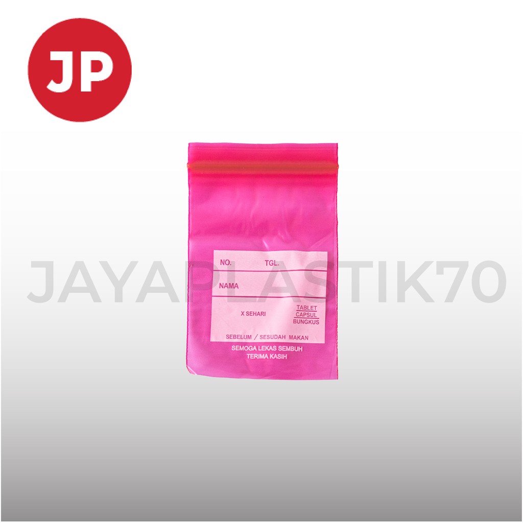 Plastik Klip Obat Uk 5x8cm/8x5cm 100pcs/pack Varian Biru, Merah, Putih