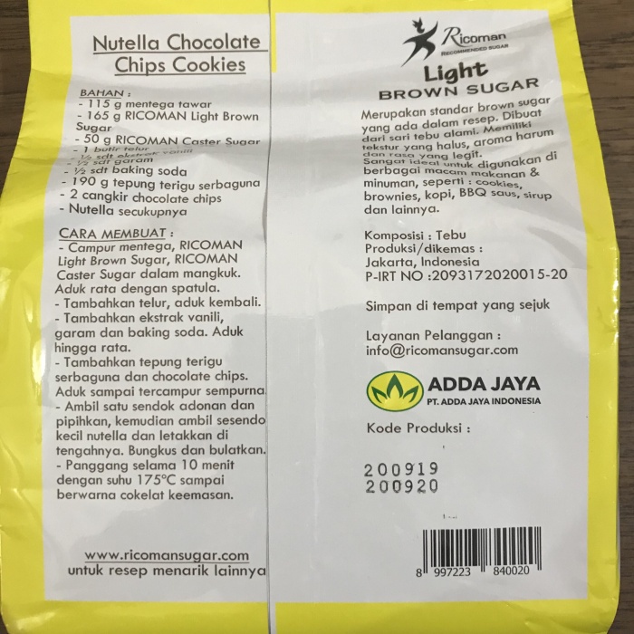 

LAINNYA-KEMASAN-MINUMAN- LIGHT BROWN SUGAR RICOMAN 1KG -MINUMAN-KEMASAN-LAINNYA.