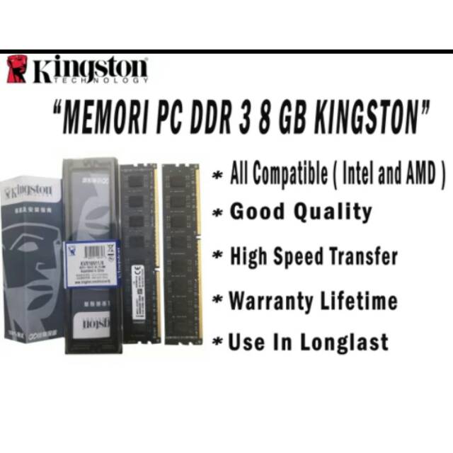 ram pc ddr 3 8gb memory 8gb ddr3 kingstone