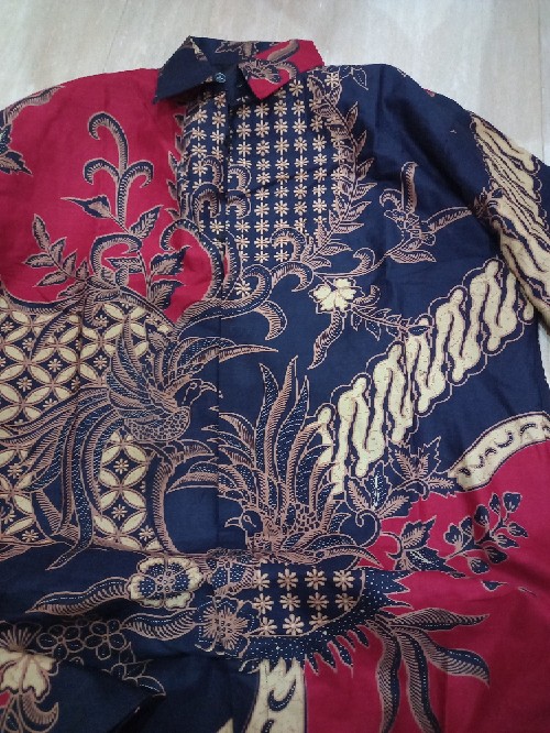 Kasuari Merah Batik Pria Lengan Panjang Lapis Furing Batik Solo