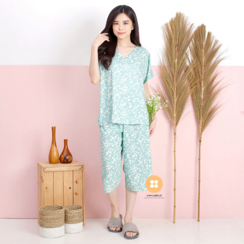 Baju tidur homewear super premium rayon 7/8-Toska