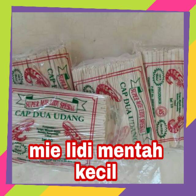 

Mie lidi mentah kecil cap 2 udang, isi 2 pcs