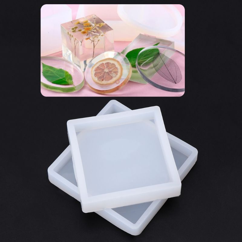 SIY  Silicone Mold Square Polymer Clay Base Board Mirror DIY Jewelry Epoxy Resin Craft Making Handmade Molds Geometric Tools