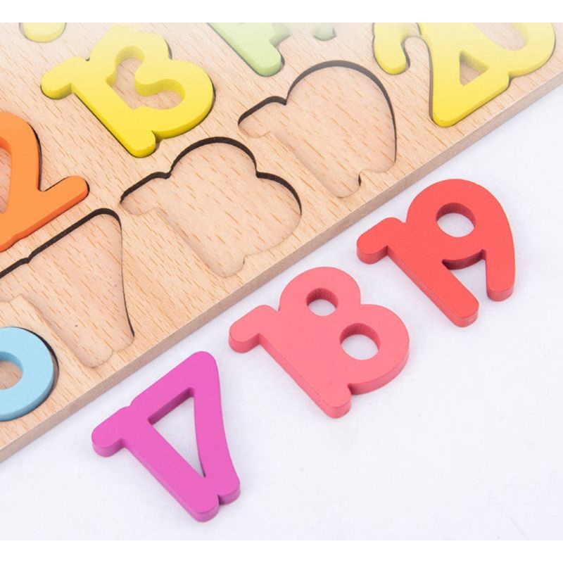 Puzzle 3D Huruf ABC Angka Numbers dan Bentuk Mainan Kayu Anak Belajar Mainan Edukasi