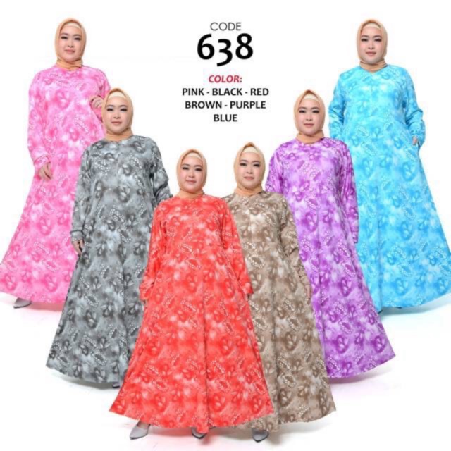 GAMIS ABSTRAK JUMBO SCUBA XXL XXXL LD120 LD130 BUSUI TALI PAYUNG BESAR IBU IBU CANTIK WARNA POLOS