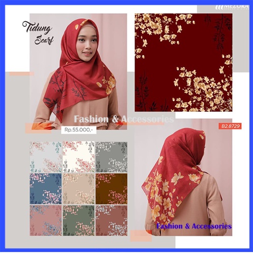 Segiempat Motif / Hijab Motif /Segiempat Voal  MOTIF TIDUNG SCARF BY MEZORA
