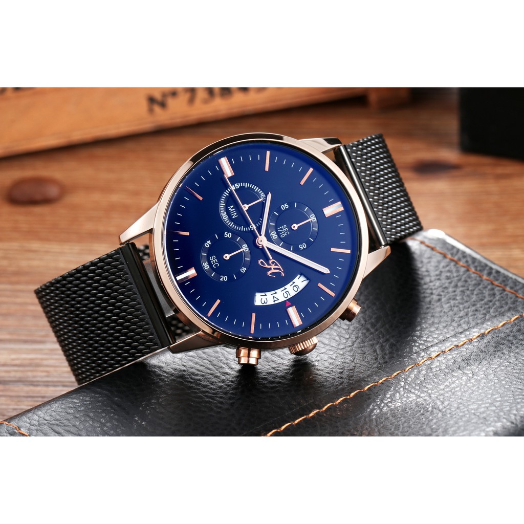 [SALE 50%] JIMSHONEY TIMEPIECE JT 8036 JAM TANGAN PRIA RANTAI STAINLESS