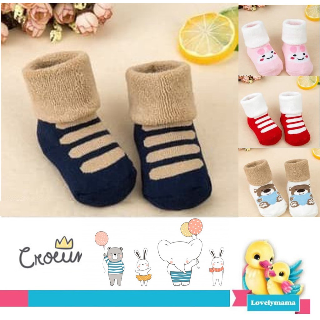 Kaos Kaki anak Bayi cute animal lucu import boy girl baby kids sepatu socks katun kartun baru lahir