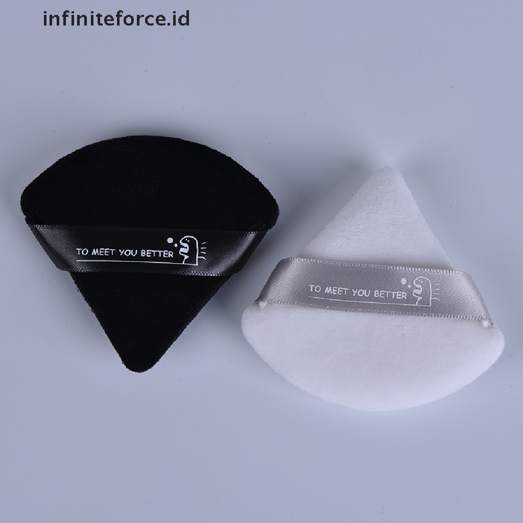 Infiniteforce.id 2pcs / Set Spons Puff Mini Bentuk Segitiga Bahan Velvet Untuk Makeup / Kosmetik Wanita