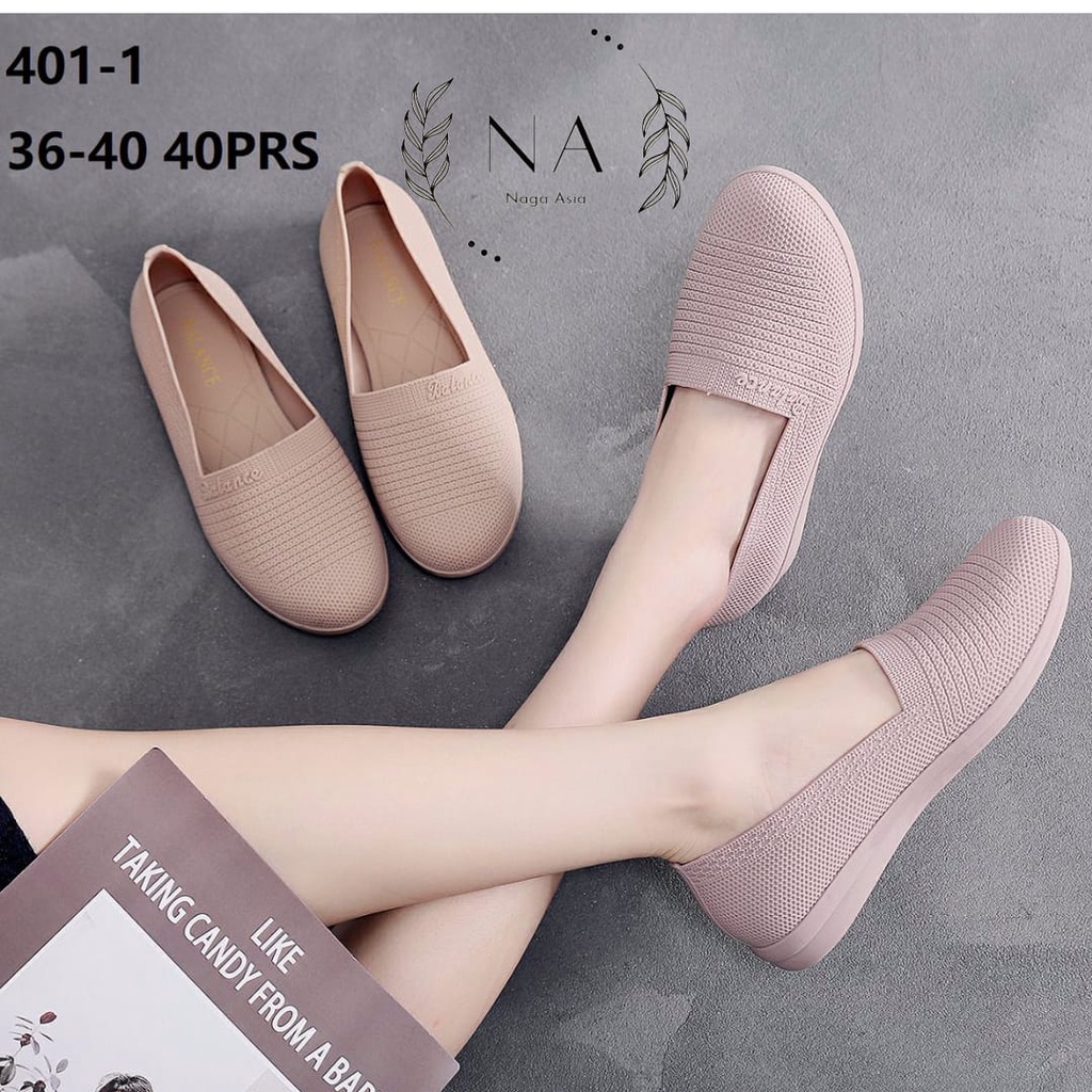 SEPATU PEREMPUAN  BALANCE 401-1 SEPATU JELLY WANITA KARET SEPATU PANTOPLE TAHAN AIR