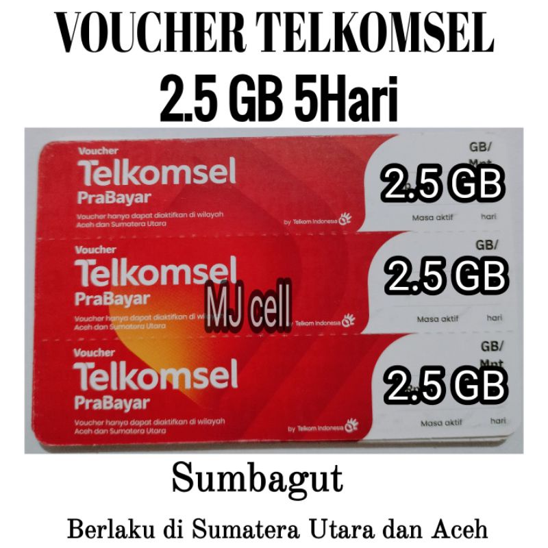 VOUCHER TELKOMSEL 2.5GB 5Hari