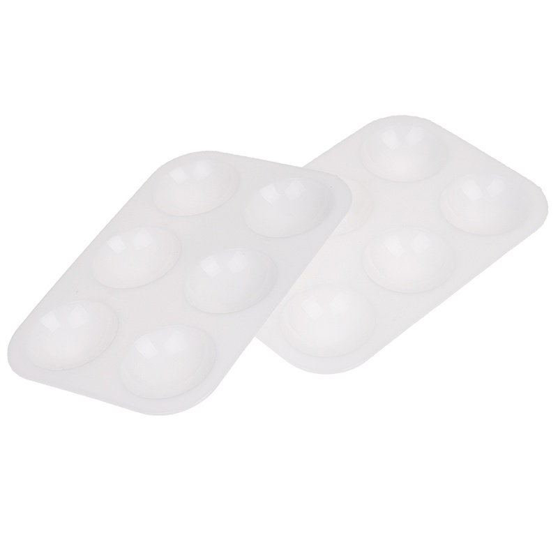 5pcs Baki Cat Air Bentuk Persegi Panjang Dengan 6 Lubang, Bahan Plastik, Warna Putih