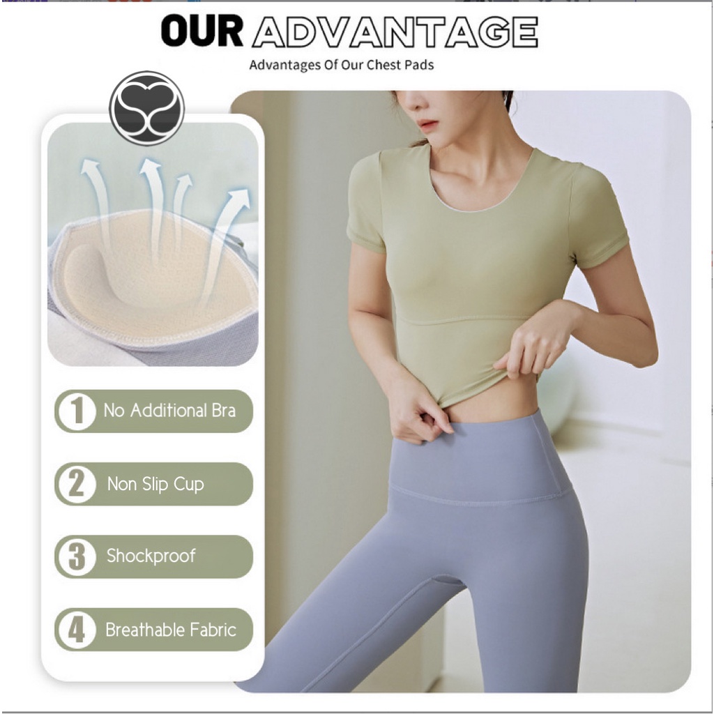 Secondshape - Chloe String Crop Top Baju Olahraga Wanita Yoga Senam Zumba Fitness Sepeda Pilates