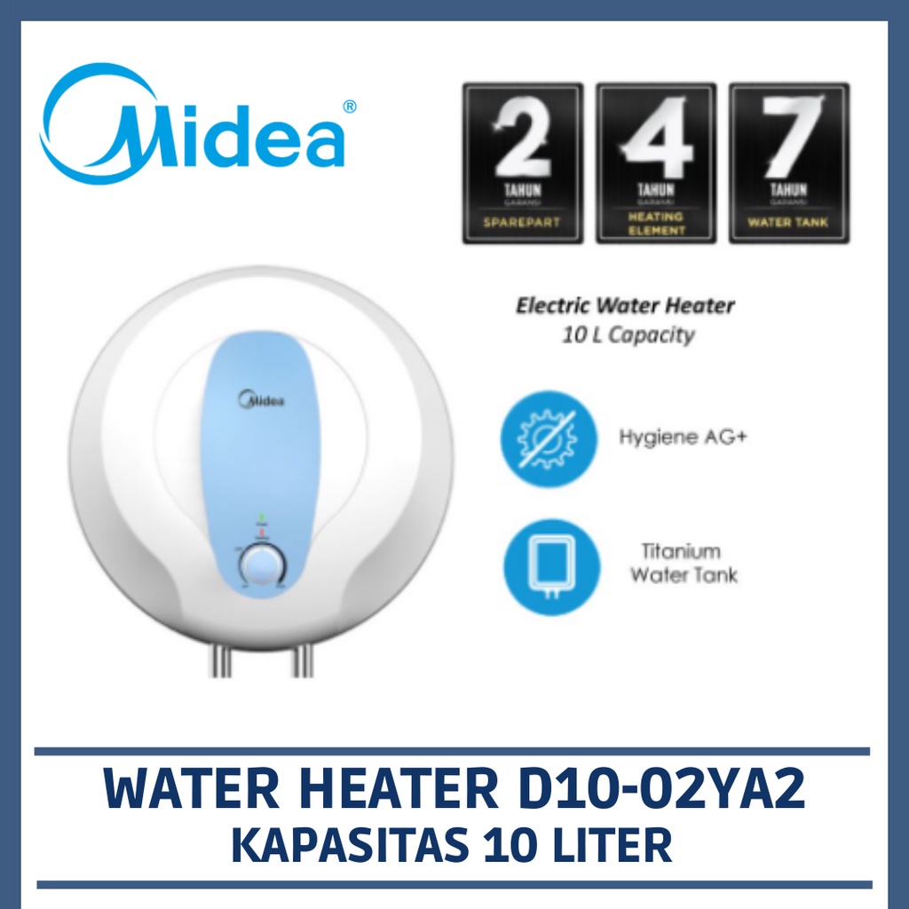 MIDEA D10-02YA2 WATER HEATER KAPASITAS 10 LITER PACKING BUBBLE WRAP