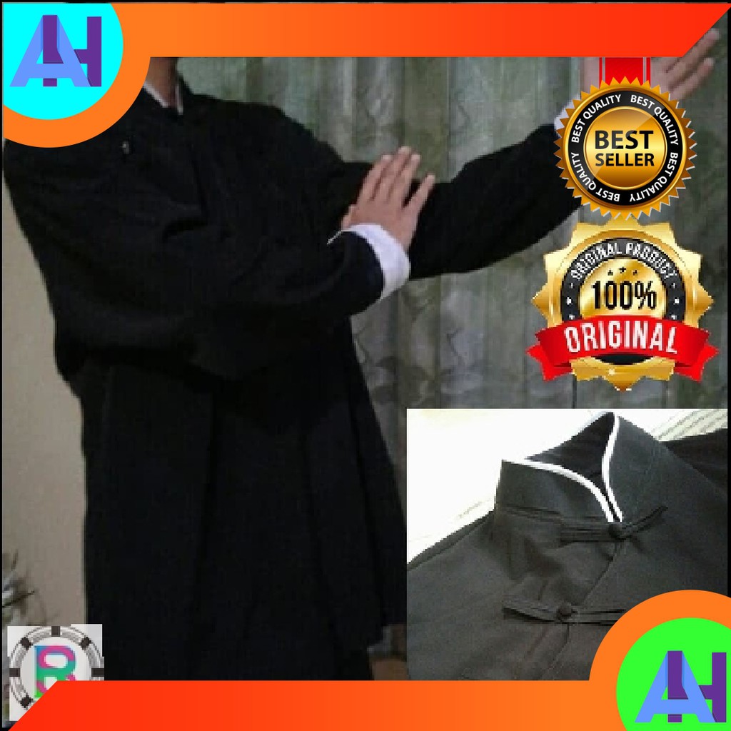 HITAM Baju China Seragam Wushu. Wingchun Ataupun Taekwindo Baju Master Atau Baju China Ip Man. Jet