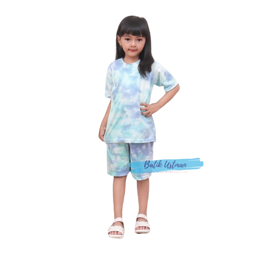 Setelan Baju Tye Dye Anak Laki laki dan Perempuan Usia 0-10 Tahun Stelan Kaos Anak Anak