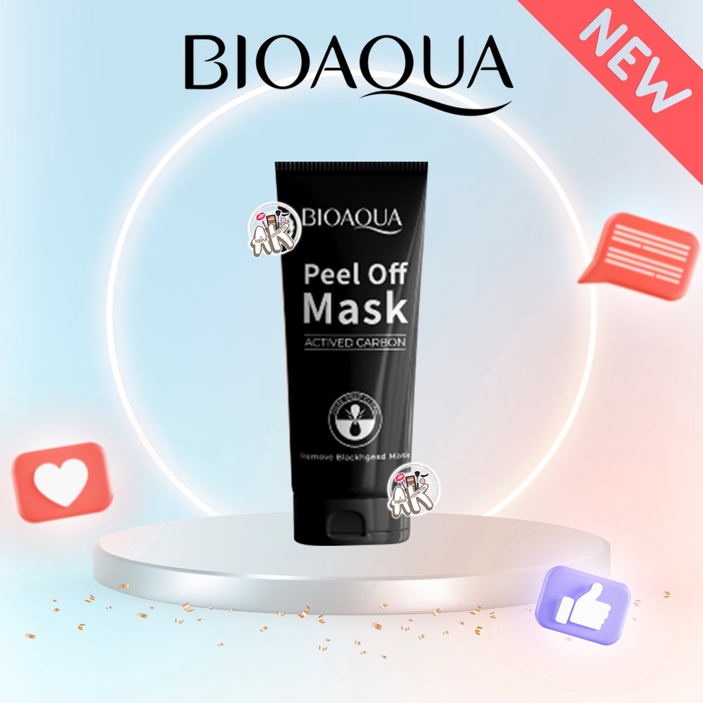 BIOAQUA PEEK OFF MASK TUBE / CHARCOAL PEEL OFF MASK ANTI BLACKHEAD / MASKER KOMEDO