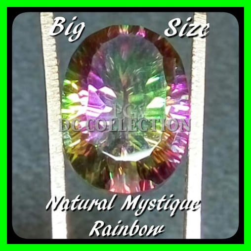 BATU PERMATA NATURAL MYSTIQUE QUARTZ RAINBOW SUPER COLOR BIG SIZE LOSTONE BELUM TERMASUK RING CINC