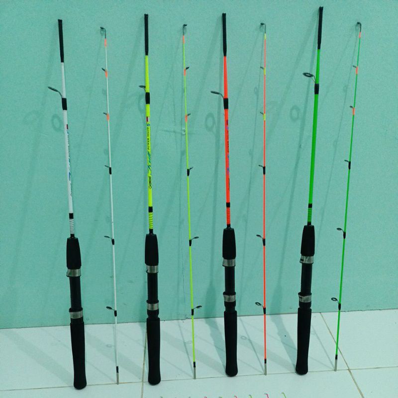 Joran spinning alat pancing udang nila fiber solid super lentur sensitif semua ukuran