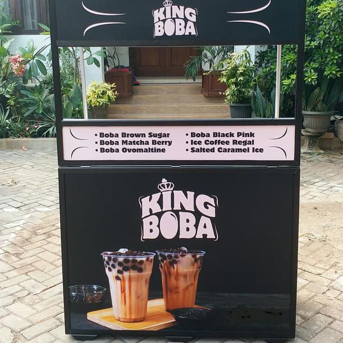 gerobak booth portable aluminium siap dagang