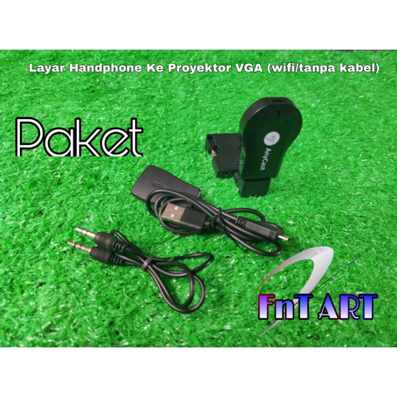 Alat Proyeksi layar HP android ios Ke  infocus VGA Komputer anycast Wifi Tanpa kabel dongle