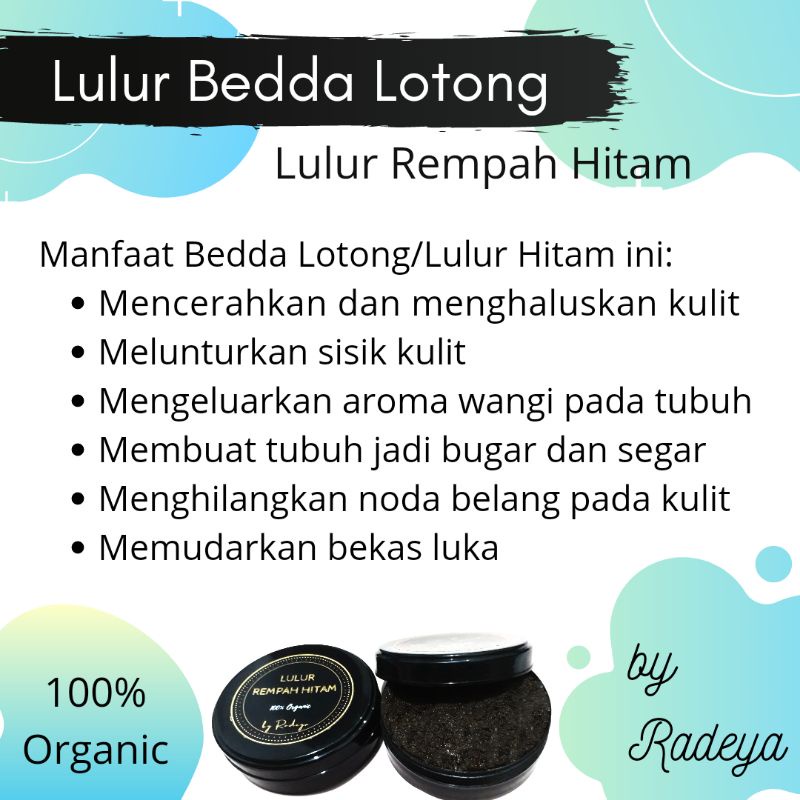 Lulur Bedda Lotong / Bedak Lotong / Lulur Rempah Hitam