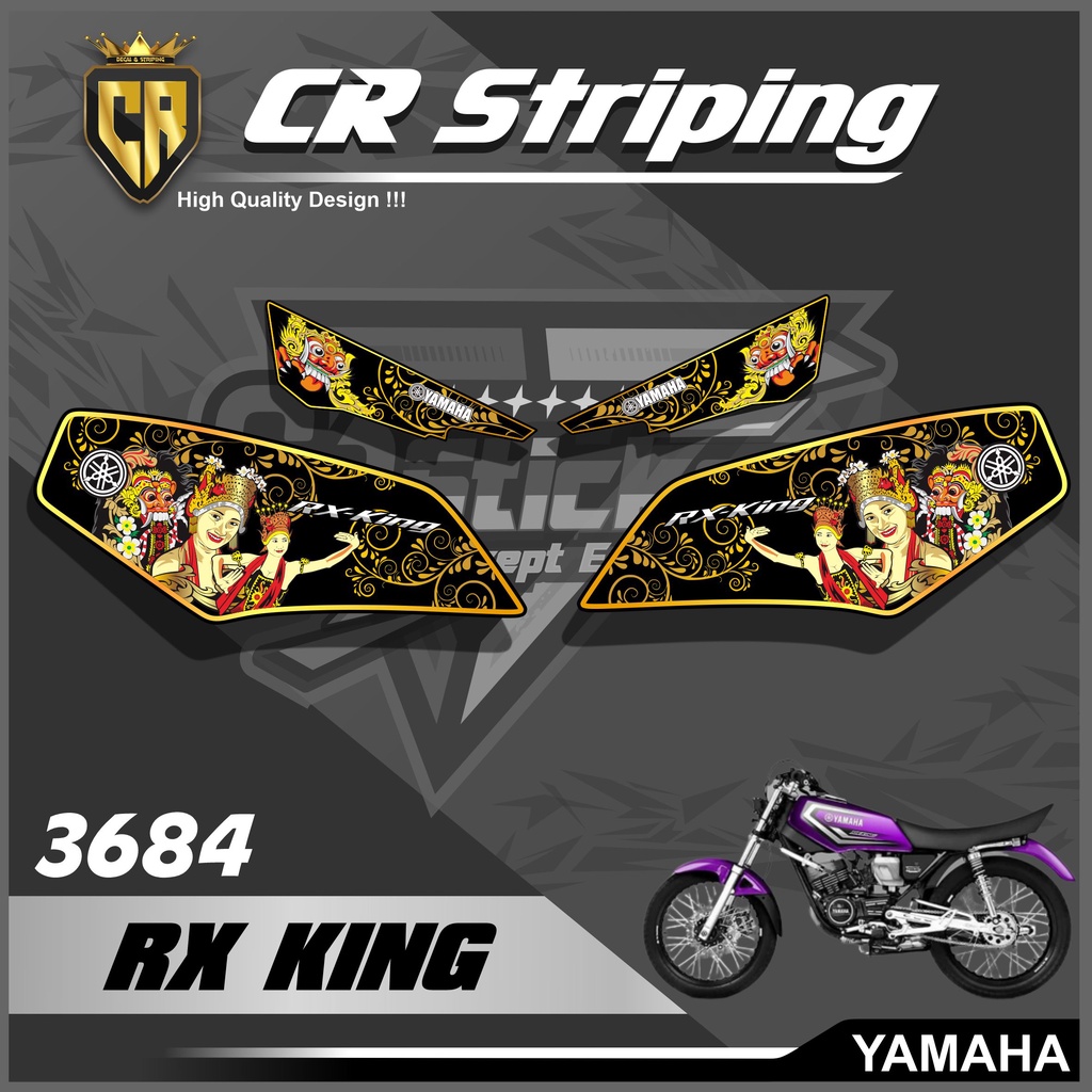 Striping Variasi List Yamaha RX King Desain Barong Bali  - Striping Rx King Semi Semi Full |CODE A36