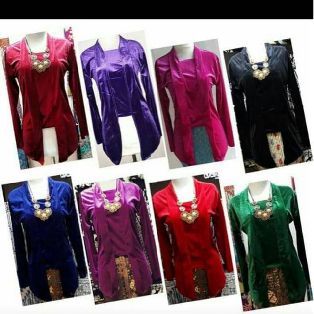 Kebaya bludru polos LDnya L 95,xl 100,xxl 110,xxxl 115,xxxxl  120Atasan saja tidak termasuk rok