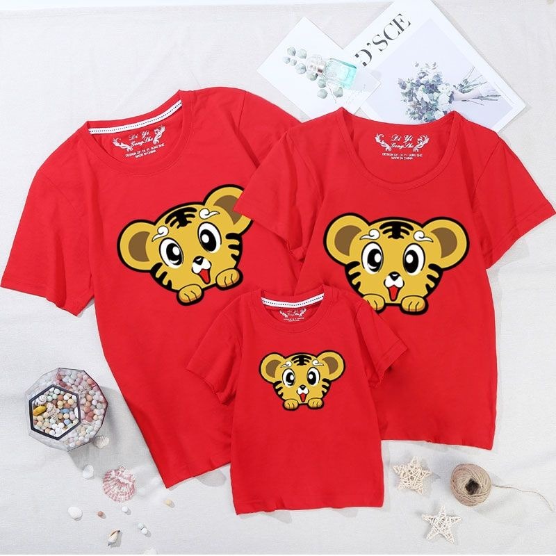 MYSTIQUE.ID-BAJU KAOS FAMILY KARTUN MACAN T-SHIRT LUCU DAN AESTHETIC