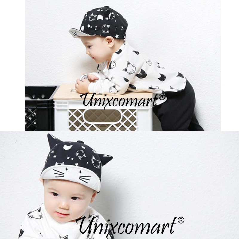 Topi Anak Bayi TOTOCAT Star Hat BW Topi Anak Bayi Lucu Bintang Kucing