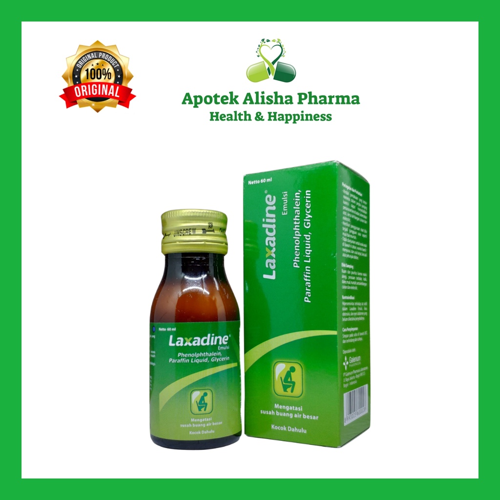 Laxadine Sirup 30/60/110ml - Laxadine Emulsi Obat Susah BAB / Sembelit / Pencahar / Konstipasi / Laksadin Sirup