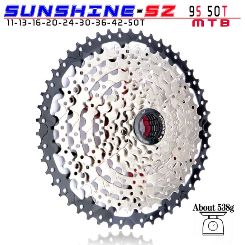 SUNSHINE MTB Cassette 9/10 Speed 42/46/50 Mountain Bicycle Freewheel Sprocket For Shimano/SRAM