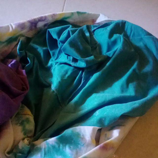 Gamis Kaos Kanaya, Bahan Combad, Warna Pelangi, Batik Pekalongan