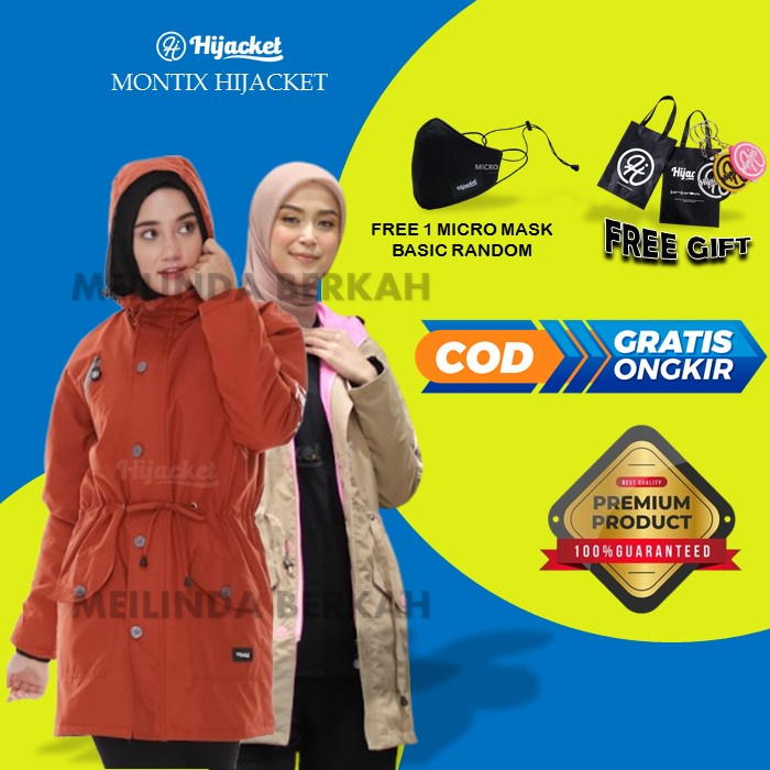 HIJACKET MONTIX - HIJAKET ORIGINAL JAKET HOODIE ANTI AIR / JAKET HIJABERS HOODIE WANITA / JAKET WANI