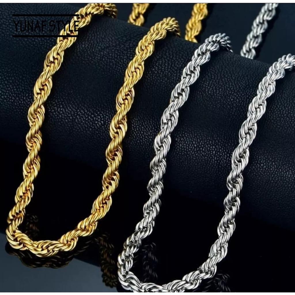 Promo Kalung Model Tambang Emas 24 K ASLI TITANIUM -azzahst0r3