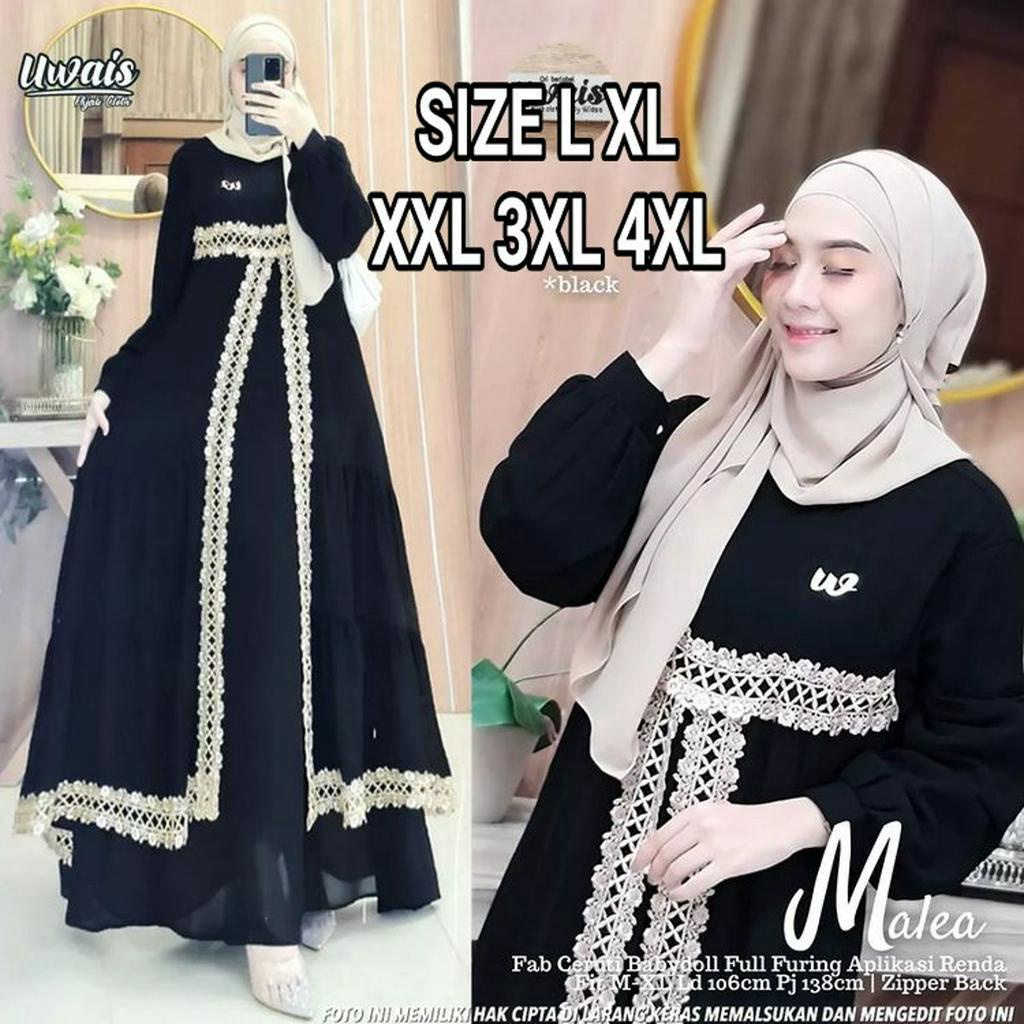 GAMIS TERBARU 2023 LEBERAN WANITA MALEA MAXY BIG SIZE L XL XXL 3XL 4XL CERUTY BABYDOLL PREMIUM ADEM