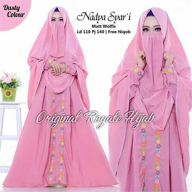 FREE NIQOB - SET GAMIS & JILBAB - NADYA SYARI - NADIA 