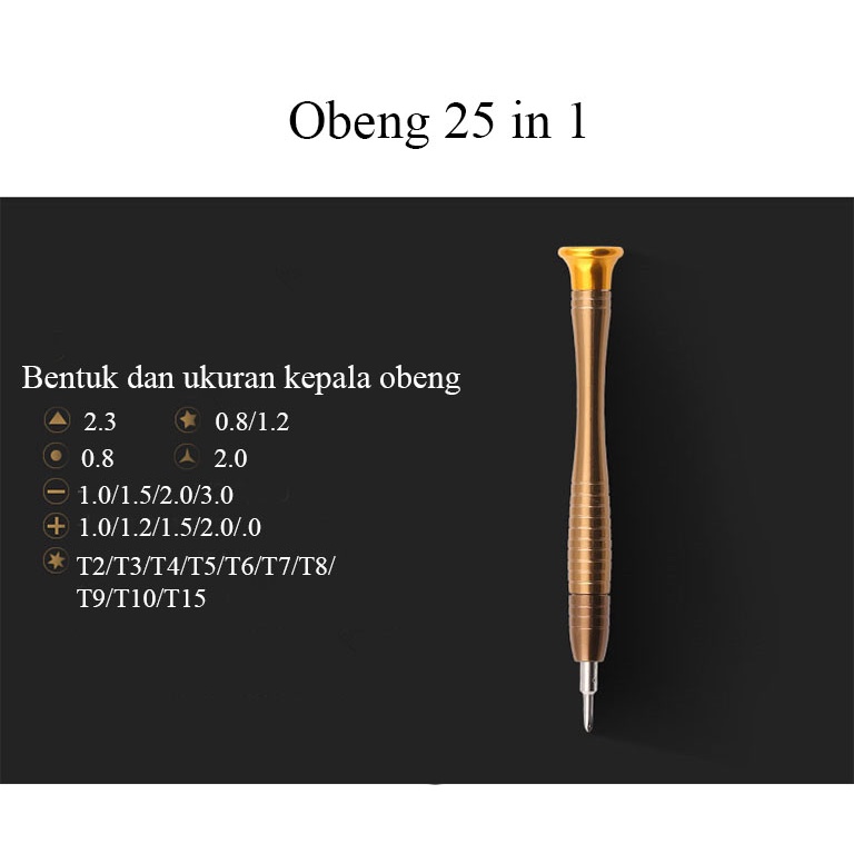 Tool Set Obeng Kunci Reparasi HP/Smartphone/Laptop/Kacamata/Obeng Set 25 in 1 Multifungsi