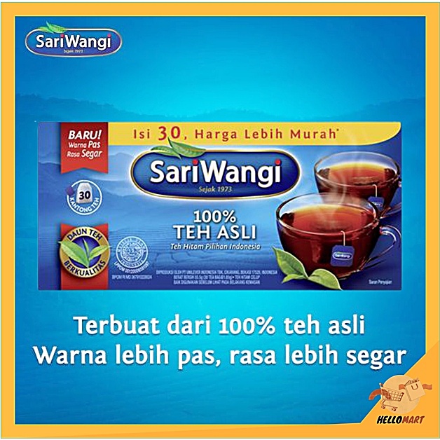 ORIGINAL Sariwangi Teh Asli Celup Isi 30 / Teh Celup Sari Wangi / HELLOMARTID