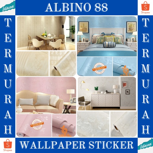 TERMURAH COD WALLPAPER STICKER DINDING MOTIF ELEGANT WALLPAPER RUANG TAMU / KAMAR TIDUR BEST SELLER