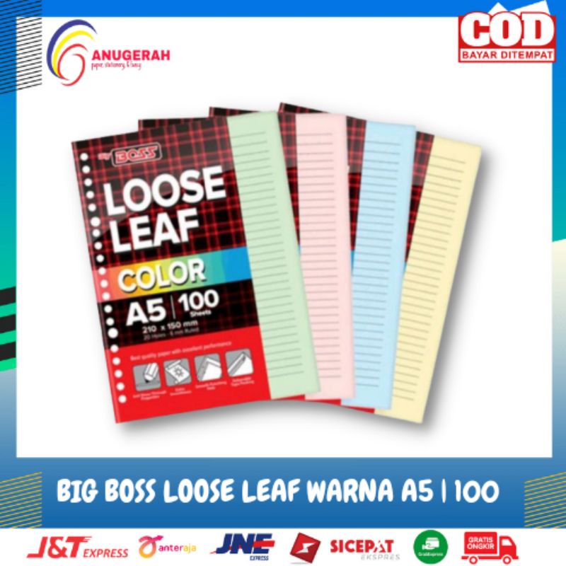 

Big Boss Loose Leaf A5 100 (Warna) (PCS)