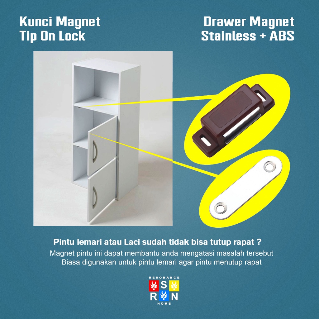 Magnet Pintu Laci Lemari Magnetic Door Stopper Pintu Laci Lemari / Drawer Magnet Resonance Home