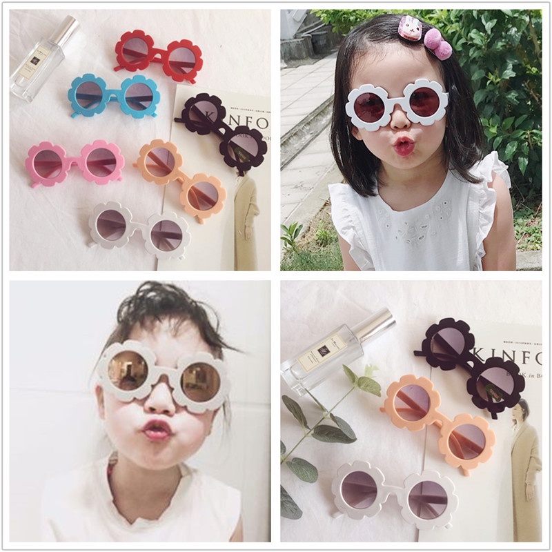 Kacamata Anak Perempuan Fashion Lucu Murah Kecil 2 Tahun Bunga Flower Sunglasses Lensa Hitam