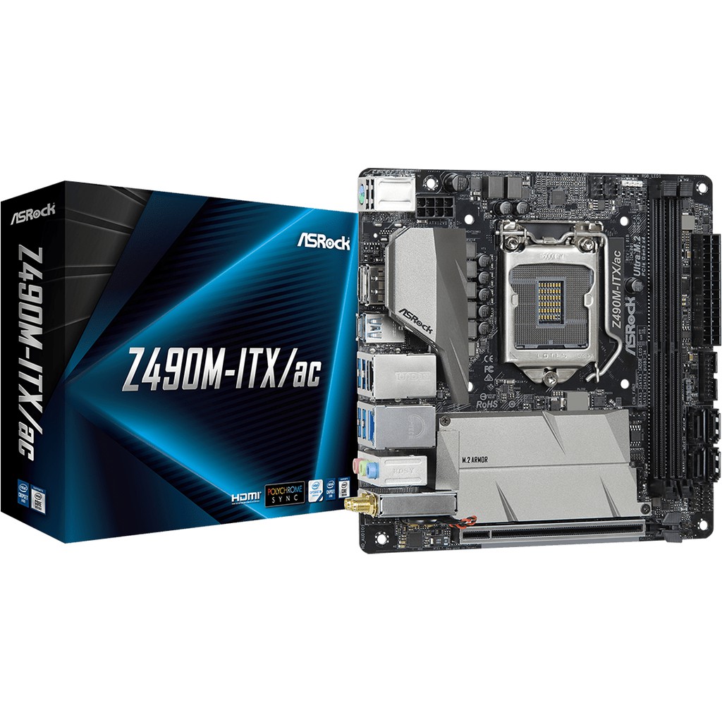 ASROCK MOTHERBOARD Intel Z490 ATX Z490M-ITX/ac