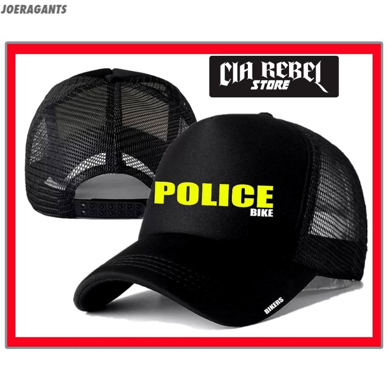 TOPI JARING TRUCKER POLICE BIKE BIKERS - joeragants