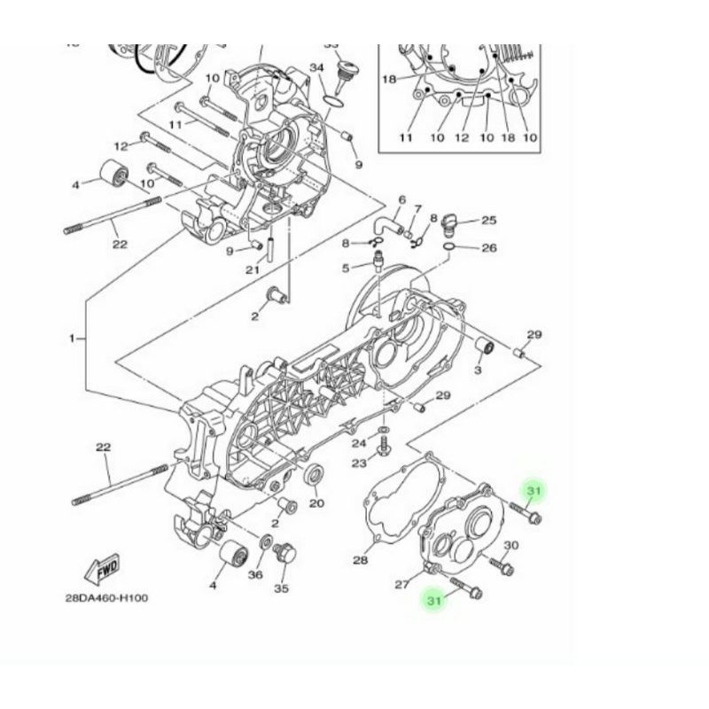 SATUAN BAUT PANJANG TUTUP RASIO GARDAN MIO SPORTY SMILE ORIGINAL ORI YAMAHA