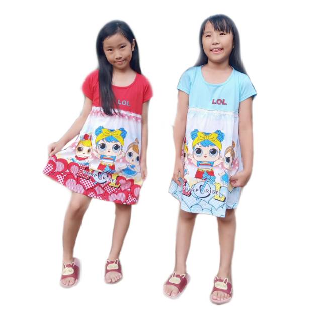DASTER ANAK KARAKTER / Dress Anak / Baju Tidur Anak (Usia 5-12thn) LOL/HK/LITTLE PONY