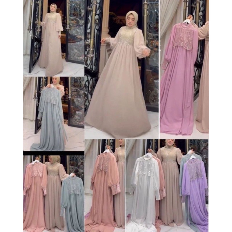 Gamis Dress Brukat Atas by SHELLA SAUKIA