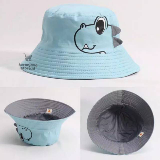 TOPI BUCKET ANAK LAKI-LAKI / PEREMPUAN GAMBAR KARTUN DINOSAURUS / BUCKET DINO | FADHILAH SHOP BJB