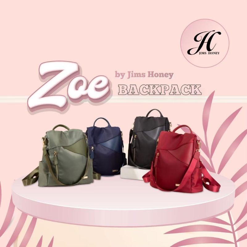 Jims Honey - Zoe Backpack - Tas Ransel Wanita - Tas Premium - Tas Anti Air - Tas Anti Maling